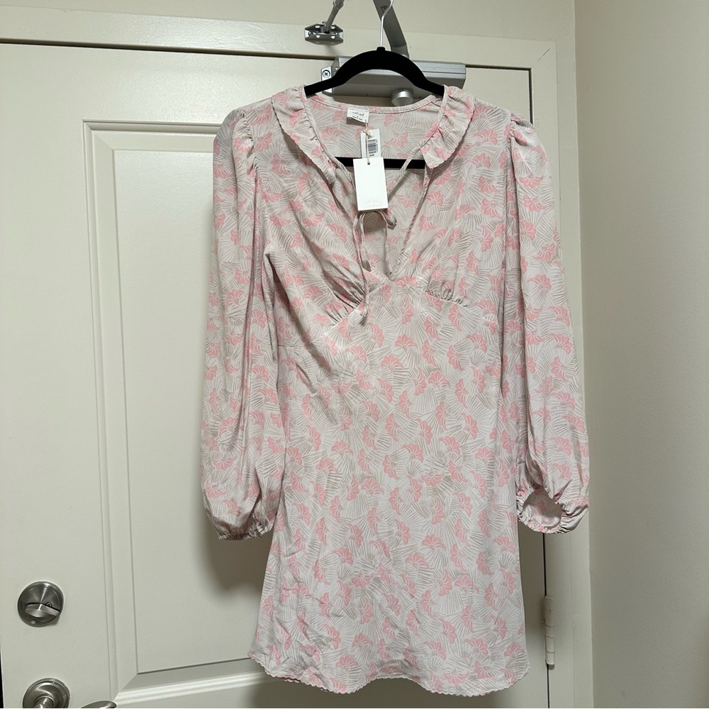 NWT Wilfred 100% Silk Floral Trudy Mini Dress